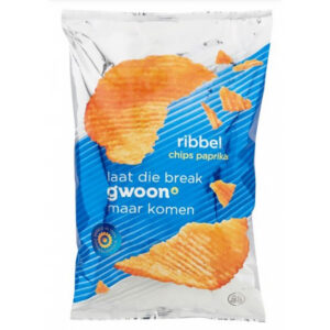 G'woon Ribbelchips Paprika 250 Gr