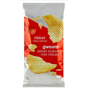 G'woon Ribbelchips Naturel 250 Gr