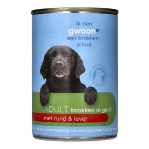 G'woon Hond Brokken Gelei Rund Lever  415 Gr