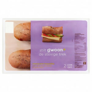 G'woon Baguettes Volkoren Meergranen 2 St